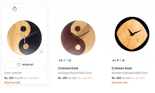Image of Crimson Knot Contemporary Wall Clock Starting At ₹159