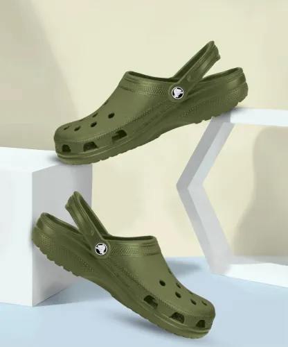 Image of CROCS Men Classic Clogs Sandal (Green , 12 UK/India)