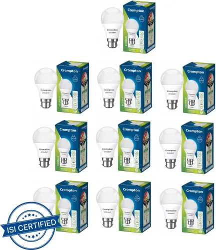 Image of Crompton 9 W Basic Standard B22 LED Bulb (White, Pack of 10).