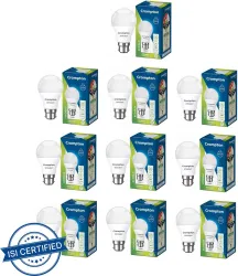 Crompton 9 W Basic Standard B22 LED Bulb (White, Pack of 10).