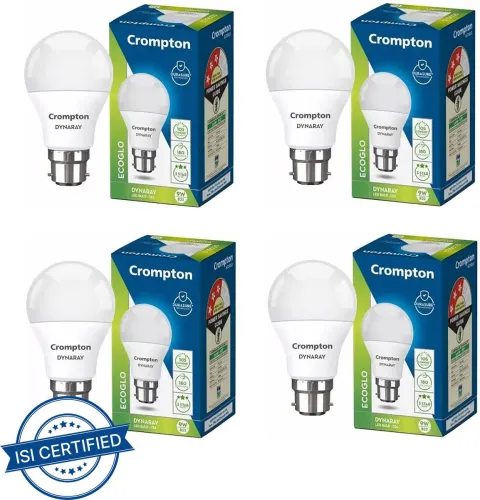 Image of Crompton 9 W Standard B22 LED Bulb (White, Pack of 4)