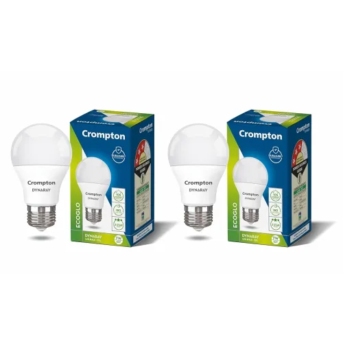 Image of Crompton Dyna Ray 7W Round E27 LED Cool Day Light Pack of 2