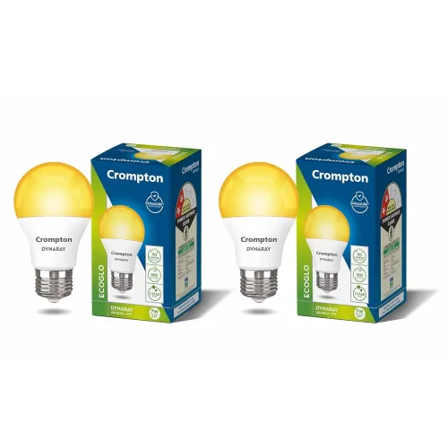 Image of Crompton Dyna Ray 7W Round E27 LED Warm White Pack of 2