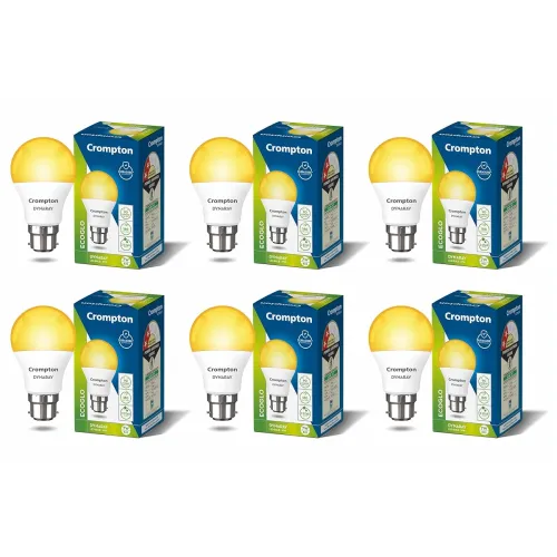 Image of Crompton Dyna Ray 7W Round B22 LED Warm White Pack of 6
