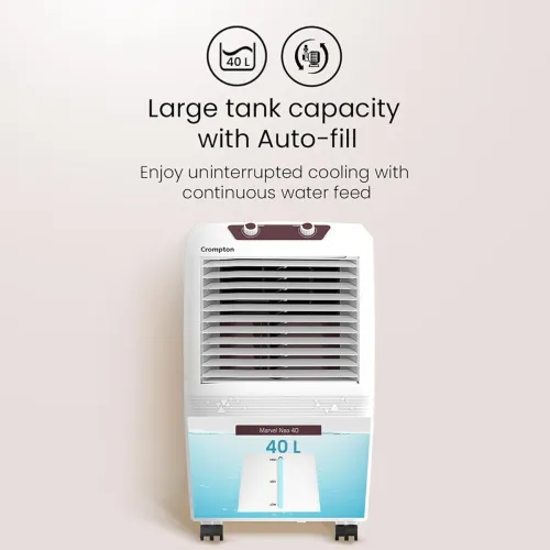 Image of Crompton Marvel Neo Inverter Compatible Portable Personal Air Cooler (40L, White).