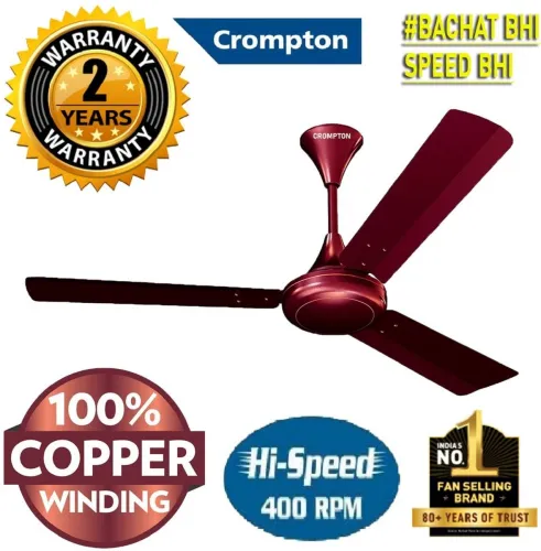 Image of Crompton Surebreeze 1200mm Ceiling Fan (400 RPM, Rich Brown)