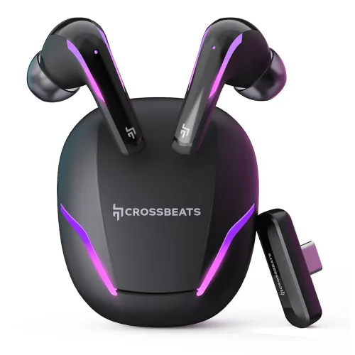 Image of CrossBeats Hawk Gaming TWS Earbuds (100hr, 10ms Latency, RGB, ENC Mics)