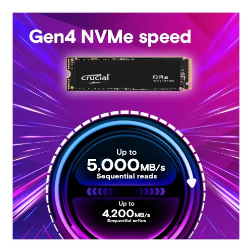 Image of Crucial P3 Plus 1TB PCIe 4.0 3D NAND NVMe M.2 SSD