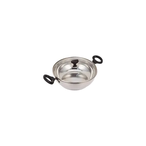 Image of Crystal Stainless Steel Induction Kadhai with Lid (250mm)