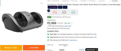 Image of Cult Revive Vibration & Shiatsu Foot Massager.