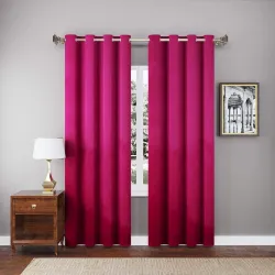 Curtains for Living Room -Set of 2 Pieces (8.5 Feet, Pink)