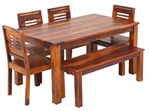 Image of Custom Decor Solid Wood 6 Seater Dining Set