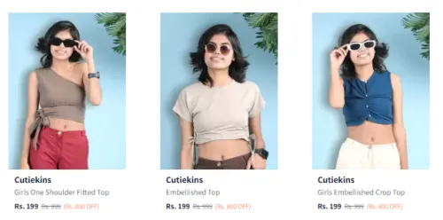 Image of Cutiekins Girls Tops at minimum 80% Discount