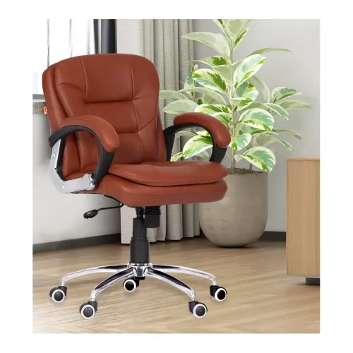 Image of Da URBAN® Kenzo Mid Back Revolving Leatherette Ergonomic Home & Office Executive Chair with High Comfort Seating.