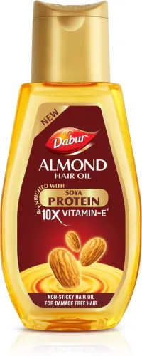 Image of Dabur Almond Oil | Provides Hair Damage Protection | Non Sticky Formula Hair Oil (Badam Tel) (290 ml)