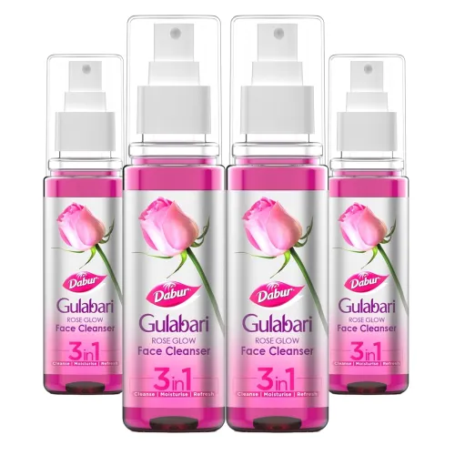 Image of Dabur Gulabari Rose Glow Face Cleanser - 400ml (100ml*4) |