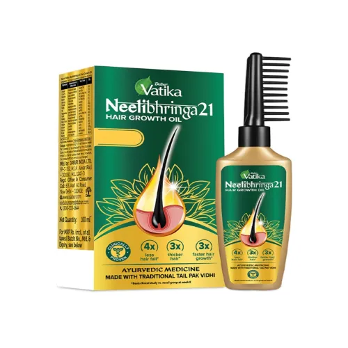 Image of Dabur Neelibhringa 21 Hair Growth Oil for Thicker Hair with Comb Applicator - 100 ml