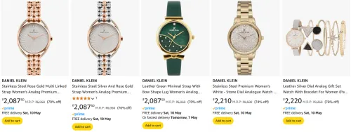 Image of DANIEL KLEIN Women's Analog Watch Minimum 70% Discount