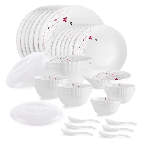 Image of Cello Opalware Dazzle Series Lush Fiesta Dinner Set, 35 Units