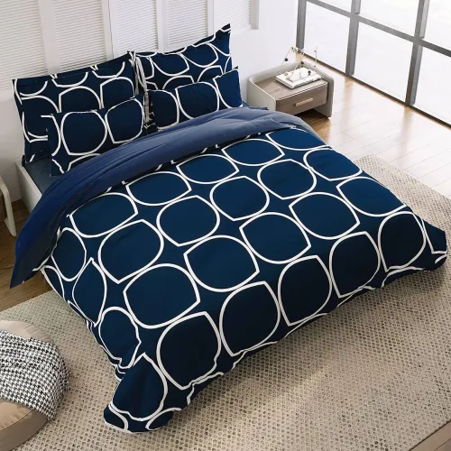 Image of Decent Home Cotton King Striped Fitted Bedsheet