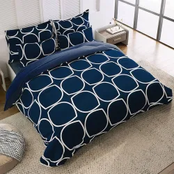 Decent Home Cotton King Striped Fitted Bedsheet