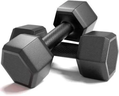 Image of Dee Fit 10kg PVC Hex Dumbbell Set (5kg x 2)