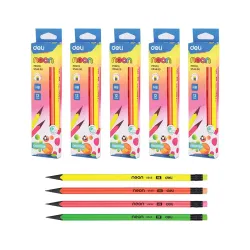 Deli Wood-Free Pencils – 5 Packs (12 Each), Eraser Tip