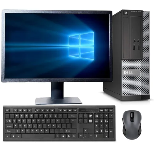 Image of Dell Optiplex 3020 (Renewed) desktop: Core i3-4160, 16GB RAM, 500GB HDD, Windows 10 Pro.