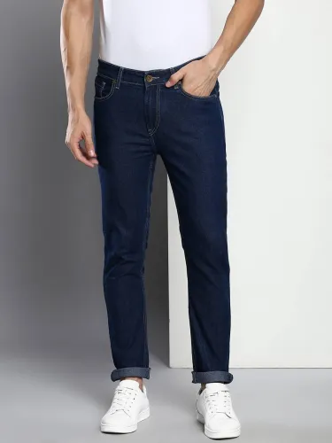 Image of Dennis Lingo Men Slim Mid Rise Dark Blue Jeans