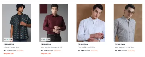 Image of DENNISON Men's Shirts at minimum 80% Discount