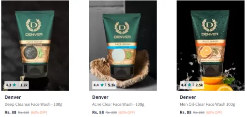 Image of Denver Charcoal Mint Face Wash Starting At @₹88