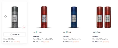 Image of Denver Man Body Spray - 127 g @ Flat 65% Discount | Start ₹101