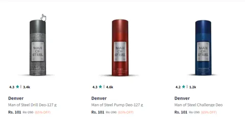 Image of Denver Man of Steel Drill Deodorant Body Spray starting price @ ₹101
