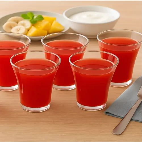 Image of DeoDap Set of 6 Transparent Plastic Drinking Glasses 270 ml
