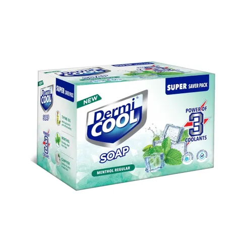 Image of Dermicool Soap With The Power Of 3 Coolants - Camphor, Menthol, Thyme Oil | Pack of 3