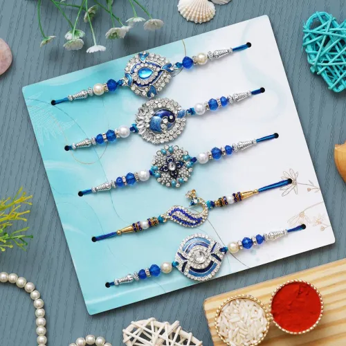 Image of Designer SetOf5-04 Assorted Rakhi