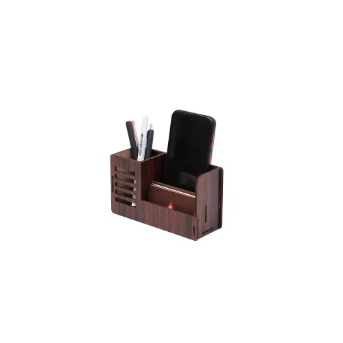 Image of Desk Organizer with Drawer Desktop Office Stationery Storage Box