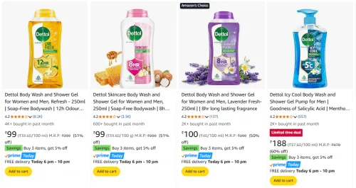 Image of Dettol Body Wash Starting @ 99