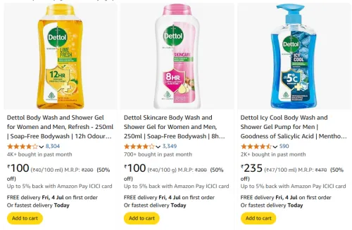 Image of Dettol Body Wash Starting at ₹100