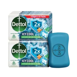 Dettol Icy Cool Bathing Soap Bar 125g each Pack of 6