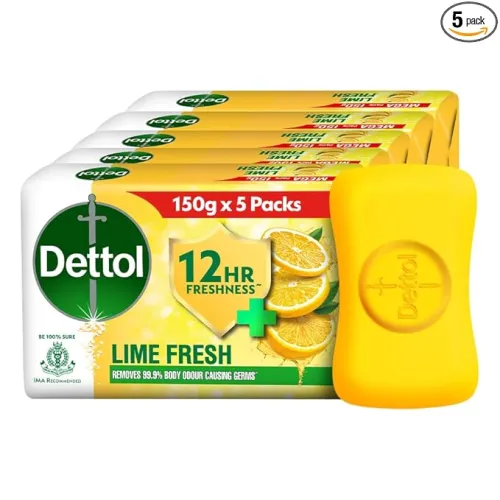 Image of Dettol Lime Fresh Bathing Soap Bar Pack of 5