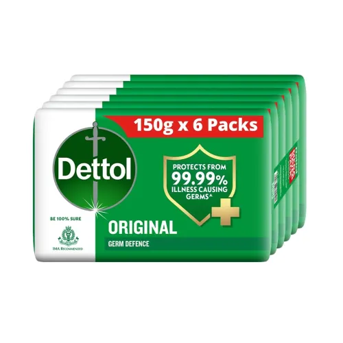 Image of Dettol Original Germ Protection Bathing Soap Bar (900gm) |150g - Pack of 6.
