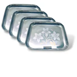 DEV INDUSTRIES Stainless Steel Multi PurposePlates ( Pack of 4)