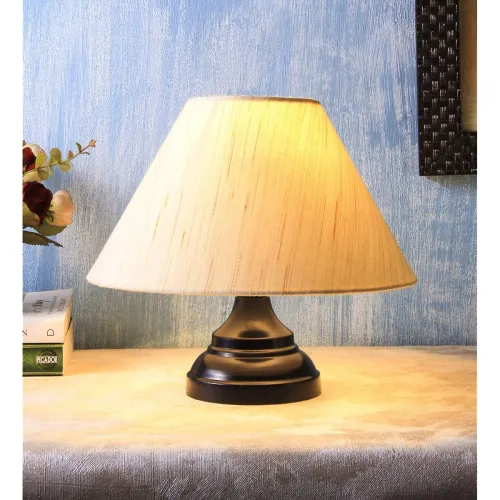 Image of Devansh Off-White Cotton Table Lamp