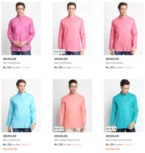Image of DEVOILER Brand Men's Shirt @ Minimum 80% Discount | Start ₹322