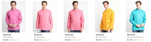 Image of DEVOILER Men's kurta starting @ ₹322
