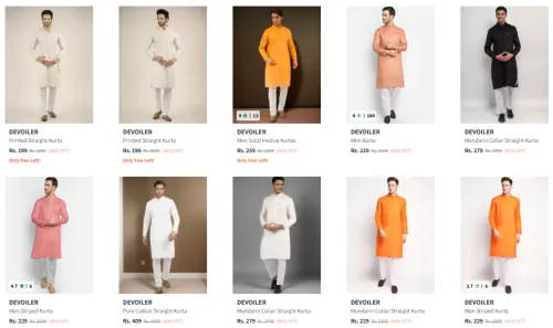 Image of DEVOILER Printed Straight Kurta starting @ ₹199