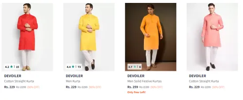 Image of Devoiler Woven Design Band Collar Cotton Straight Kurta Starting At ₹229