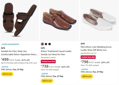 Image of DFR Men's Loafers starting at ₹499
