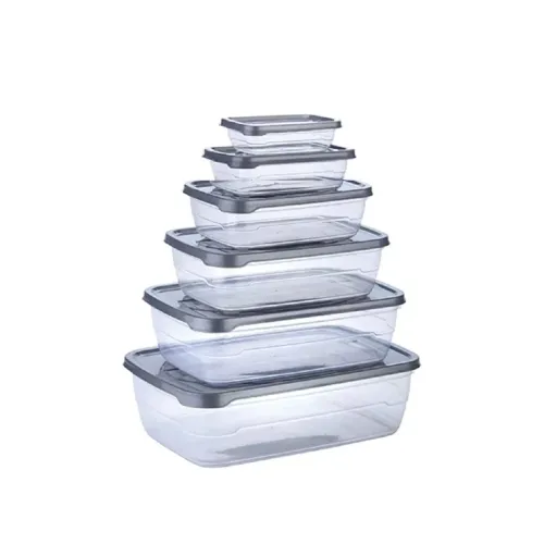Image of Dialust Rectangular Plastic Food Storage 6 Pcs Container
